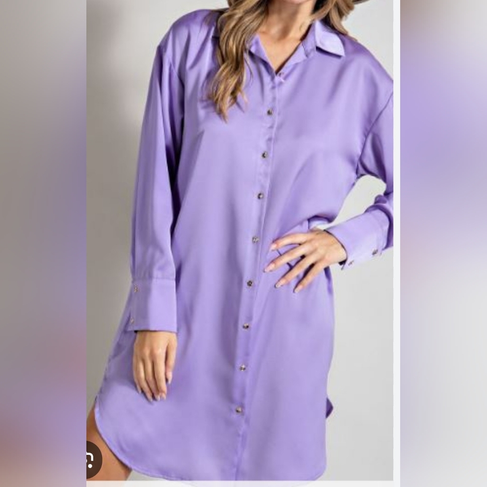 Have Lavender Collared Long Shirt